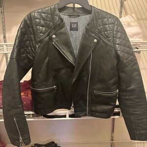 GAP Women's Black Leather Jacket